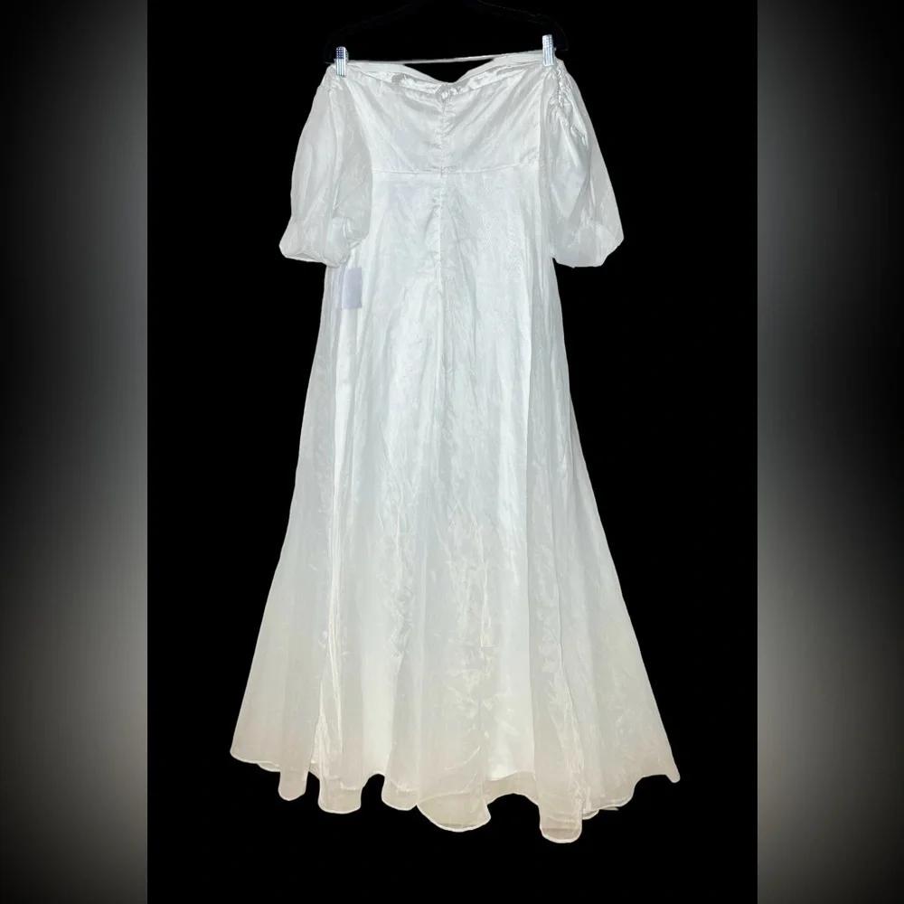 NWT Lulus True Excellence White Bustier Off-The-Shoulder Gown, Size Large - Picture 6 of 15
